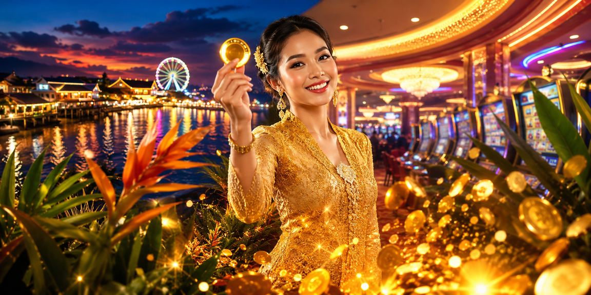 Antara muka kasino hiburan di Malaysia dengan pemain berbusana tradisional